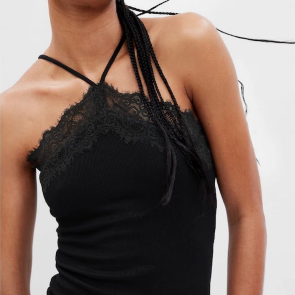 2 GAP lace halter cami tank tops Small Petite